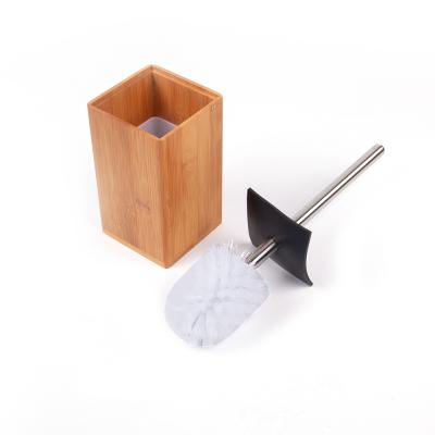 China Modern Custom Bathroom Accessories Like Bamboo Stainless Steel Toilet Cleaning Brush Holder for sale