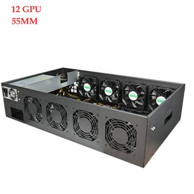 China High quality 12GPU 55mm steel mute the live broadcast gaming computer case 3080 suit 3090 computer chassis for sale