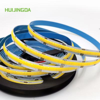 China Residential Ra90 608led/m 12v 24v 10mm Adjustable Flexible High Density PCB 3 Color White COB Led Strip for sale