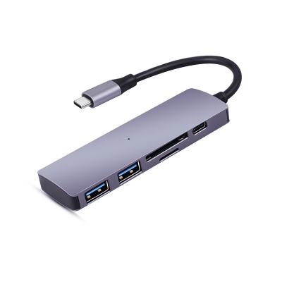 China ALLUMINUM ALLOY 5 IN 1 USB C HUB PY2U1P SD CARDER WITH PD for sale