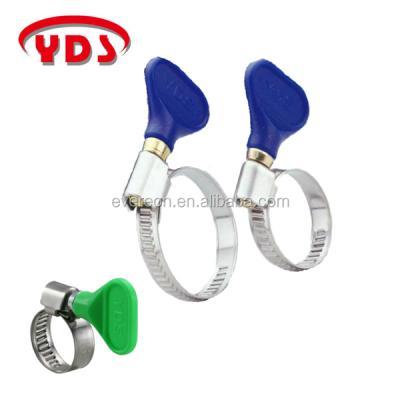 China German Type Stainless Steel Butterfly Hose Clamp Garden Hose Clamps Fittings for sale