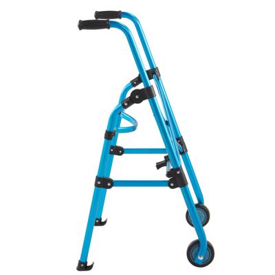 China Aluminum Alloy Medical Rehabilitation Aluminum Adjustable Folding Walkers With 2 Wheels For Adults for sale