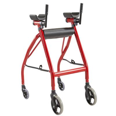 China Rehabilitation Medical Adjustable Height 4 Wheel Foldable Aluminum Walking Aid For Older L86*W63.5*H103.5-123cm for sale