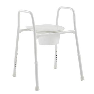 China Hospitals Wholesale High Quality White Hospital Commode Chair Without Wheels With Bedpan for sale