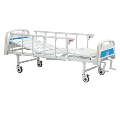 China Metal Cheap 2 Cranks Manual Hospital Bed Prices Medical Patient Bed From China for sale