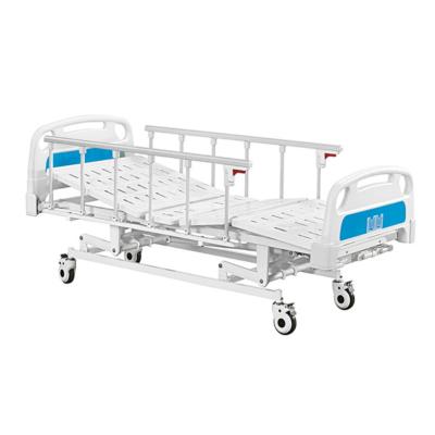 China Metal Three Crank Medical Adjustable Manual Hospital Bed for sale