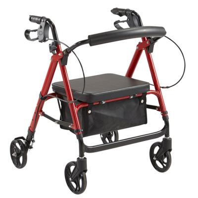 China Aluminum alloy 4 wheels rollator wholesale daily mobility disability rollator luxury walker for sale