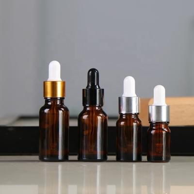 China Cooking Oil China Factory 5ml Amber Glass Essential Oil Dropper Bottles For Cosmetic for sale