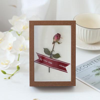 China 2022 New Natural Mother's Day Gift Diy Flower Decoration 3D Shade Wooden Box Frame Dried Flower Picture Frame For Home for sale