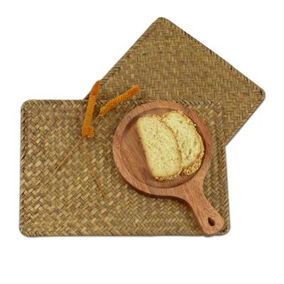 China Wholesale Natural Viable Place Mat Hand-Woven Rectangular Rattan Placemats from Plant Plankton for sale