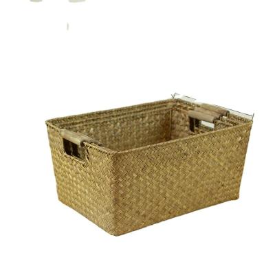 China Sustainable Vegetable Plankton Basket Supplier Bolga Baskets Woven Vegetable Plankton Basket With Wooden Handles for sale