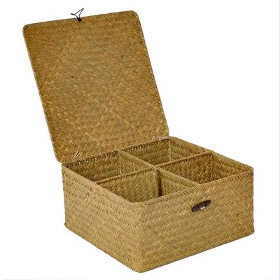 China Sustainable Home Decoration Vegetable Plankton Bathroom Storage Organizer 4 Baskets Laundry Basket Trash Can for sale