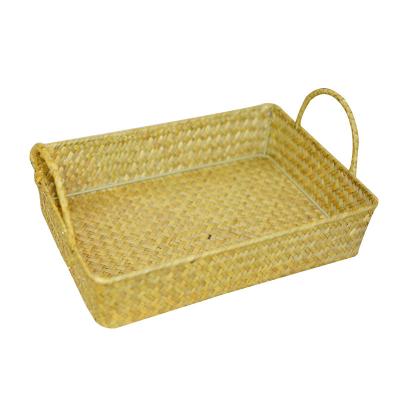 China Rustic Round Rattan Vegetable Plankton Village Handicraft Luxury Vietnam Serving Tray for sale