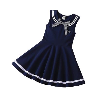 China KUYEEBEAR Anti-Static Baby Dresses Newest Design Girls Sleeveless Rocket Nautical Sailor Dress For Girls 3 to 12 Years Old for sale