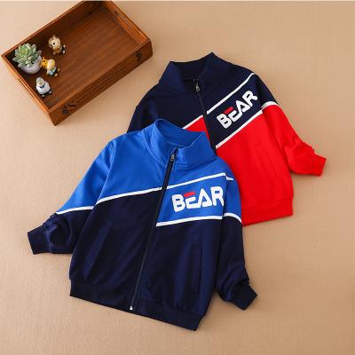 China wholesale custom made Anti-wrinkle toddler boys stylish sport fashion clothing kids zip up jackets for boys fall for sale