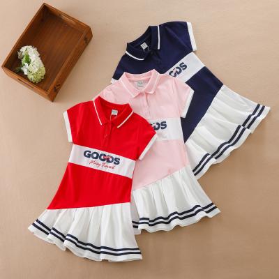 China 2022 Girls School Uniform Sport Wear Sustainable Shorts Sleeve Tennis Dress Cotton Fabric Baby Toddler Girls Dress Boutique Wholesale Outfits for sale