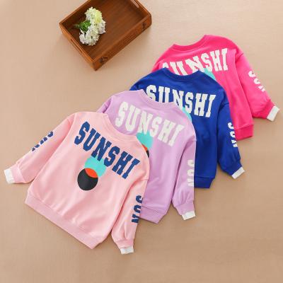 China Kuyeebear OEM 2022 Anti Shrink Customized Words Printed Kids Girls Sweatshirt Kids Girls Clothing Top for sale