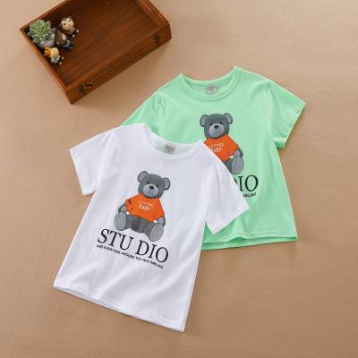 China 2022 Summer Anti-Shrink 100% Cotton Branded Tees Low Price Casual Cheap T-Shirts In Running Kids Breathable T-shirts for sale