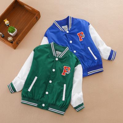 China Waterproof 2022 Kids Branded Clothes In The Current Wholesale Custom Logo Cotton Gray Boys Varsity Jackets Kids College Jacket for sale