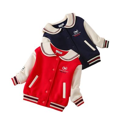 China New Arrival Babies Style Cheap Preppy Style High Quality Viable Single Breast Button Embroidered Kids Girls Jackets for sale