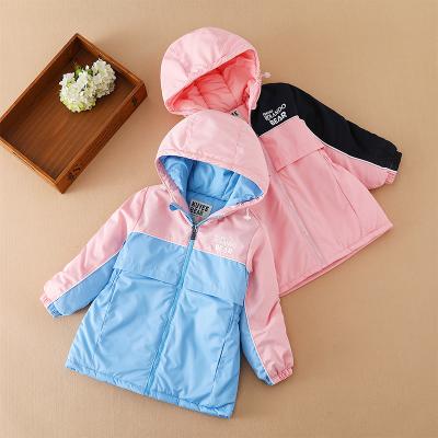 China Bulk Fashion Stylish Baby's Jackets Hooded Girls Windproof Jackets Viable For 3 To 12 Years for sale