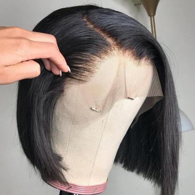 China Glueless Straight Virgin Hair Front Wig Wholesale Raw Brazilian Lace Bob Wig Human Hair Extension Hd Silky Straight Wave Full Lace Front Wig for sale