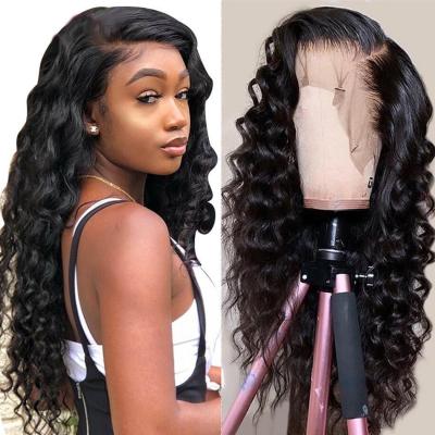 China Lace Front Wig Cheap Transparent Gluueless Hd Virgin Brazilian Deep Loose Human Hair Extension Full Lace Front Wig For Women for sale