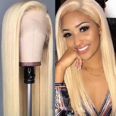 China Silky Straight Russian Blonde 613 Full Lace Wig 100% Virgin Straigh Full Lace Wigs Transparent Thin Swiss Lace Wholesale Straigh Lace Vendors for sale