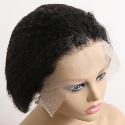 China Straight Hair Short Curly Bob Lace Front Wig Yaki Texture 6