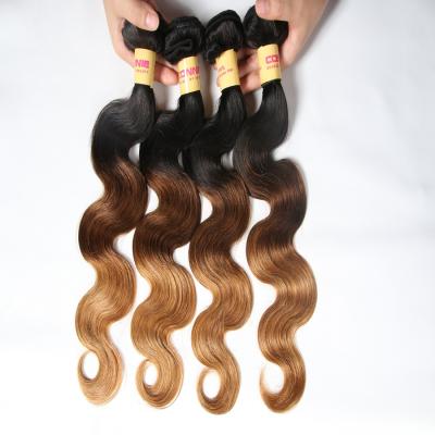 China 100% Virgin Remy Human Hair 8A 9A 10A Virgin Hair Bundles Three Tone Color Virgin Cuticle Aligned Peruvian Hair Weave With Lace Closure for sale