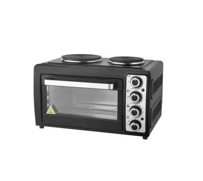 China Hotel 28L Oven Rotisserie Toaster Black Oven Electric with Twin Griddle for sale