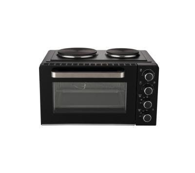 China Hotel 28L Oven Rotisserie Toaster Black Oven Electric with Twin Griddle for Cooking for sale