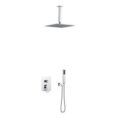 China Without Slide Bar Amazon Hot Item High Pressure Shower System With 10 Inch Rain Shower Bath Mixer Shower Faucet Set for sale