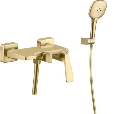 China With Sliding Bar High Quality Modern Shower Set Wall Mounted Bathroom Bath Taps Brass Rainfall Shower Set Mixer Faucet Set for sale