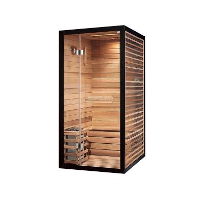 China Computer Control Panel 2022 Hemlock Sauna Best Selling Solid Wood Room For 2 Person Dry Steam Sauna With Factory Price For Sale for sale