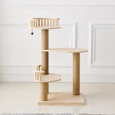 China Large Stocked Furniture Kittens Activity Tower Kitty Pet Play House Cat Multilevel Tree Rack House With Scratching Posts for sale