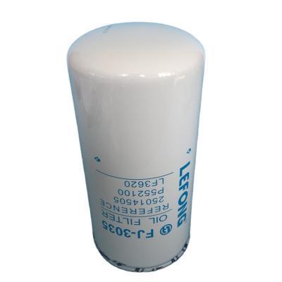 China Baogang P552100 HT and Excavator Paper Oil Filter Parts 25014505 Steel Lube Oil Filter for Excavator for sale