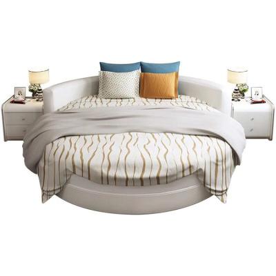 China (Other)Adjustable Modern Luxury Bedroom Furniture Fabric Round Bed With Upholstered Headboard for sale