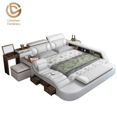 China Wholesale high quality modern multifunctional multifunctional bed upholstered queen bed A691 for sale