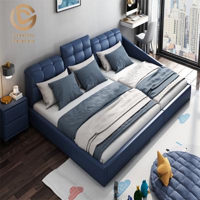 China Double Beds Adjustable Modern Smart Leather Multifunctional Large Bedroom Furniture Soft Bed (Other) With Stools Drawers for sale