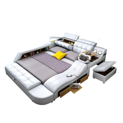 China (Other)Modern Leather Multifunction Bedroom Furniture Adjustable Personalized Queen Size Bed A683 for sale