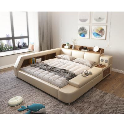 China (Luxurious Other) Wholesale Adjustable Leather Modern 917# Tufted Upholstered Multifunctional Smart Bed for sale