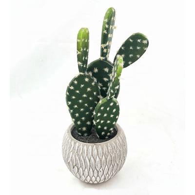 China Durable Custom Made Mini Cactus Plants Potted Artificial Plant Succulent With Cement Pot for sale