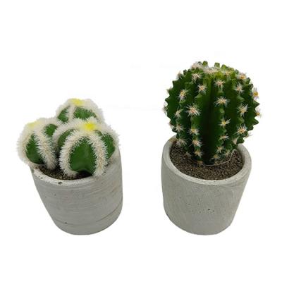 China Durable Simulation Small Plants 9cm Mini Plastic Artificial Cactus With OEM Succulent Pot For Office Decor for sale