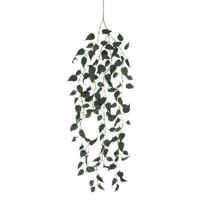 China Minimalist Artificial Plant Plastic PVC Hanging Vine 90cm PVC Anthure Hanging Bush for sale