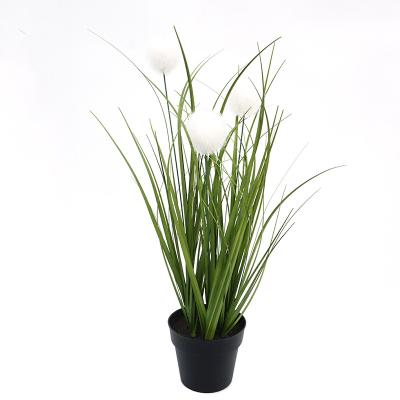 China Wholesale Price Minimalist Simulation Plants Artificial Potted Christmas Decoration Home 3 Heads 46cm Onion Ball In Plastic Pot for sale