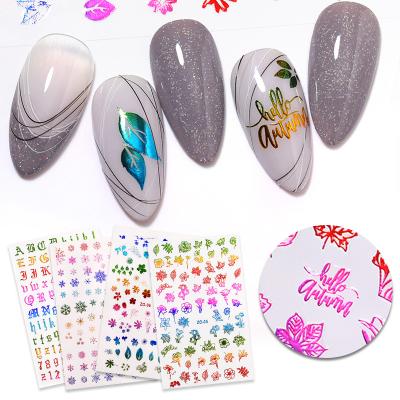 China New Product 3D Nails Art 3D Color Gold Foil Snowflake Amazon Hot Sale Nail Stickers Nail Art Accessories for sale