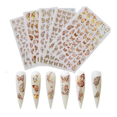 China Easy Apply 2021 Factory Wholesale Kids Butterfly Designers Custom Size 3D Quality Nail Stickers for sale