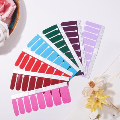 China 2021 New Designs Solid Color Long Lasting Environmentally Friendly Nail Polish Stickers Full Nail Stickers for sale