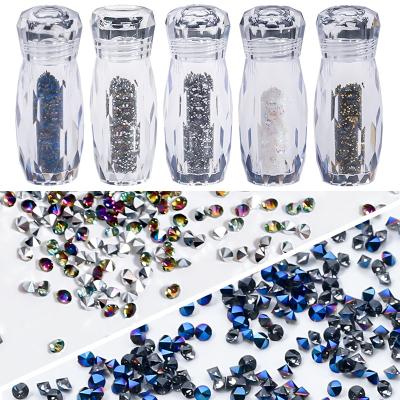 China DIY Diamond Super Shiny Colorful Micro Symphony Art Explosive Symphony Nail Art Finger Nail Decoration Bottled Set for sale